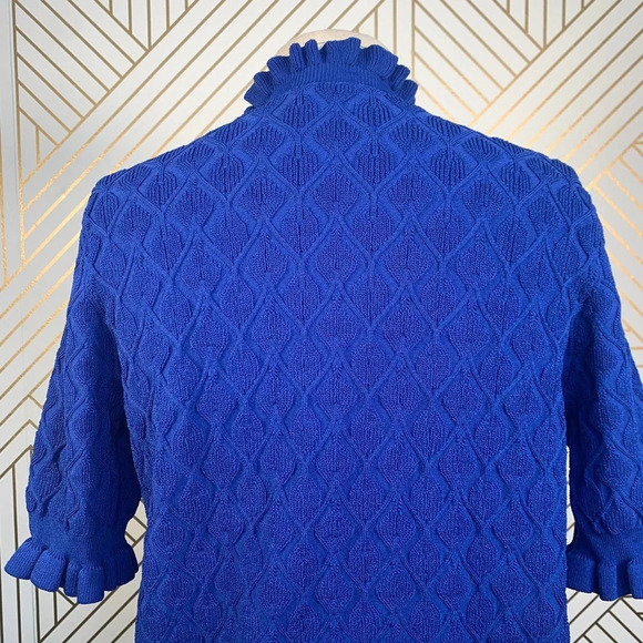 Sandro Roman Ruffle-Trimmed Sweater Egyptian‎ Blue - Picture 10 of 12
